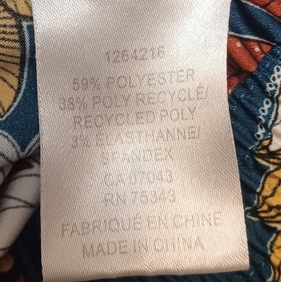 Rachel Zoe Blue and Red Wide-Leg Pants with Tropical Print Size S - Picture 9 of 13